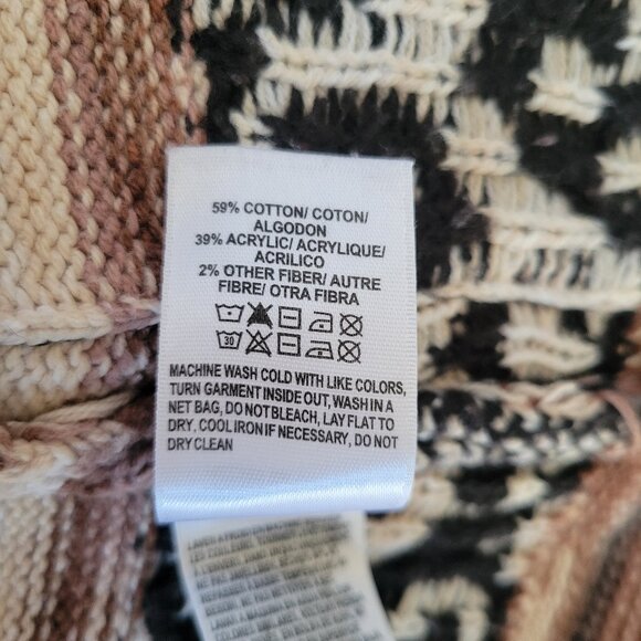 Buckle Lucky Brand Jacquard Boyfriend Open Front Knit Cardigan Sweater, Western - Picture 8 of 10